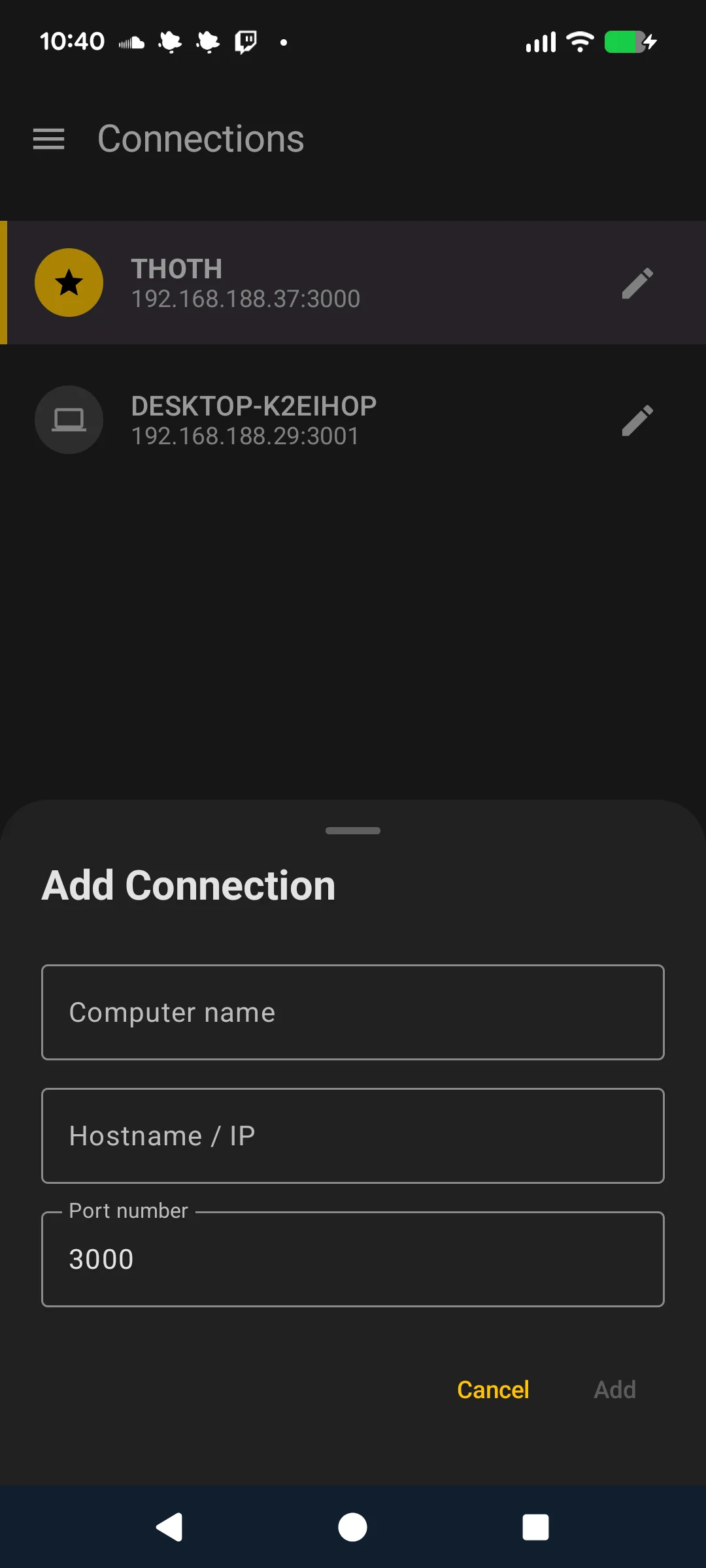 Add connection