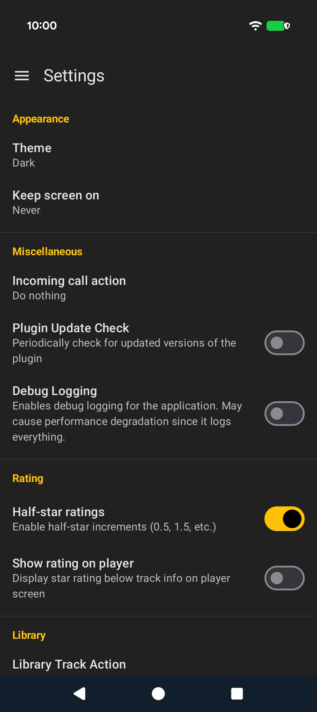 Settings