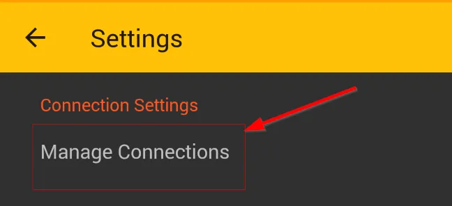 Manage Connections